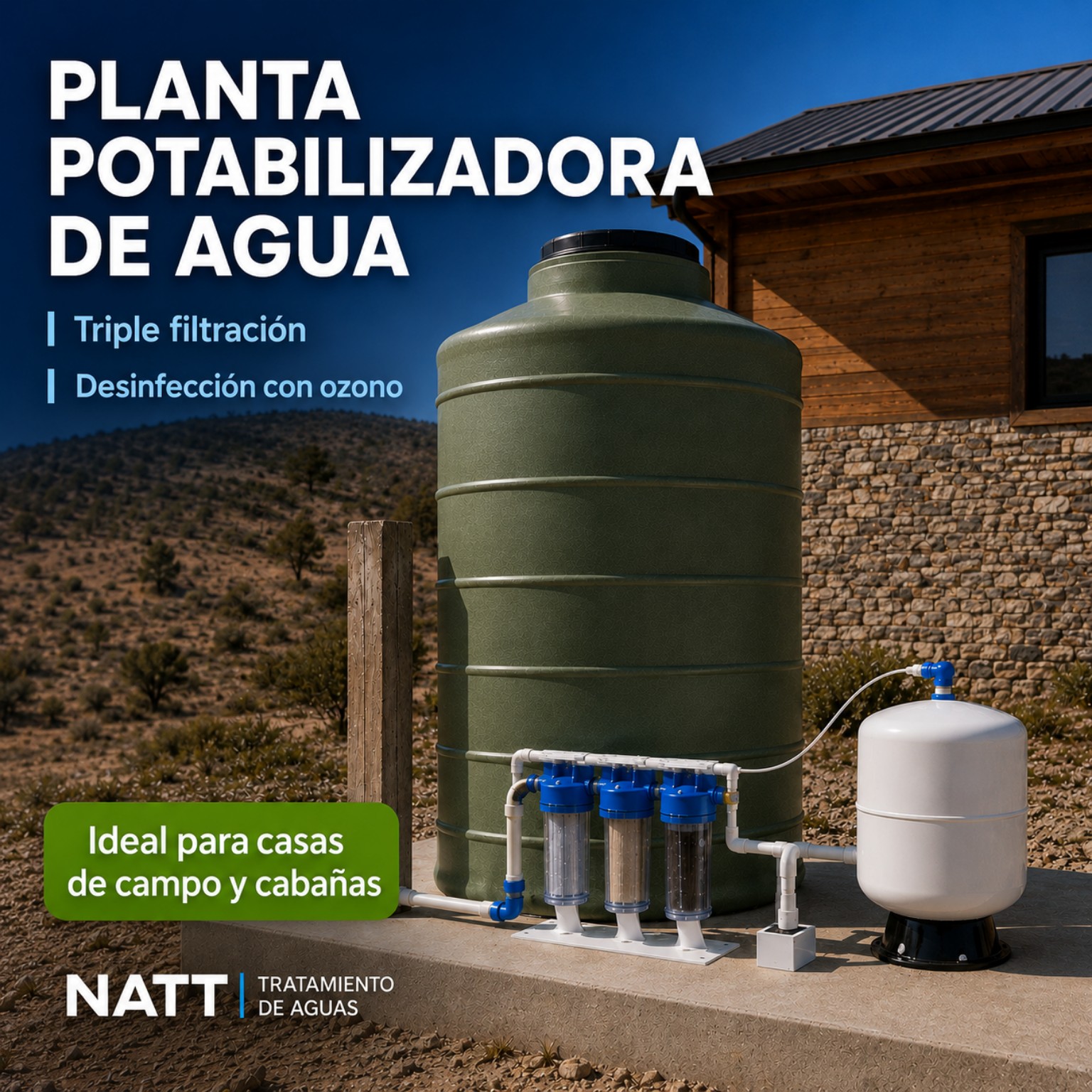 Plantas potabilizadoras de agua para casas, parcelas y cabañas